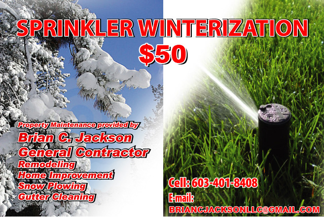 Lawn sprinkler winterization