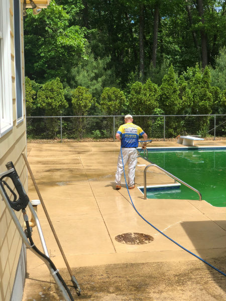 Concrete Pool Deck Cleaning in Pelham, NH
